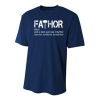 Fathor Like Dad Just Way Mightier Hero Youth Performance Sprint T-Shirt