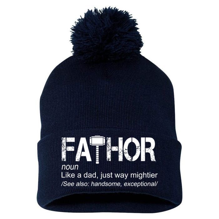 Fathor Like Dad Just Way Mightier Hero Pom Pom 12in Knit Beanie