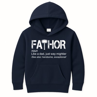 Fathor Like Dad Just Way Mightier Hero Kids Hoodie