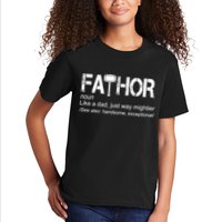 Fathor Like Dad Just Way Mightier Hero Kids T-Shirt
