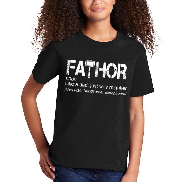 Fathor Like Dad Just Way Mightier Hero Kids T-Shirt