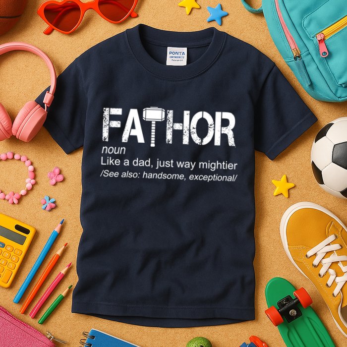 Fathor Like Dad Just Way Mightier Hero Kids T-Shirt