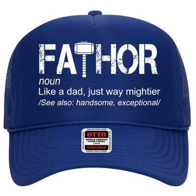 Fathor Like Dad Just Way Mightier Hero High Crown Mesh Back Trucker Hat