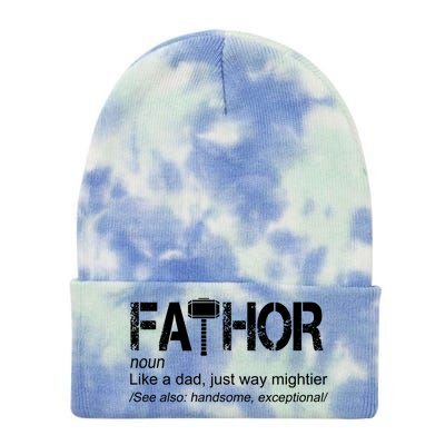 Fathor Like Dad Just Way Mightier Hero Tie Dye 12in Knit Beanie