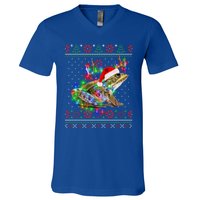 Frog Animal Ugly Sweater Christmas Puppy Animal Lover Funny Gift V-Neck T-Shirt