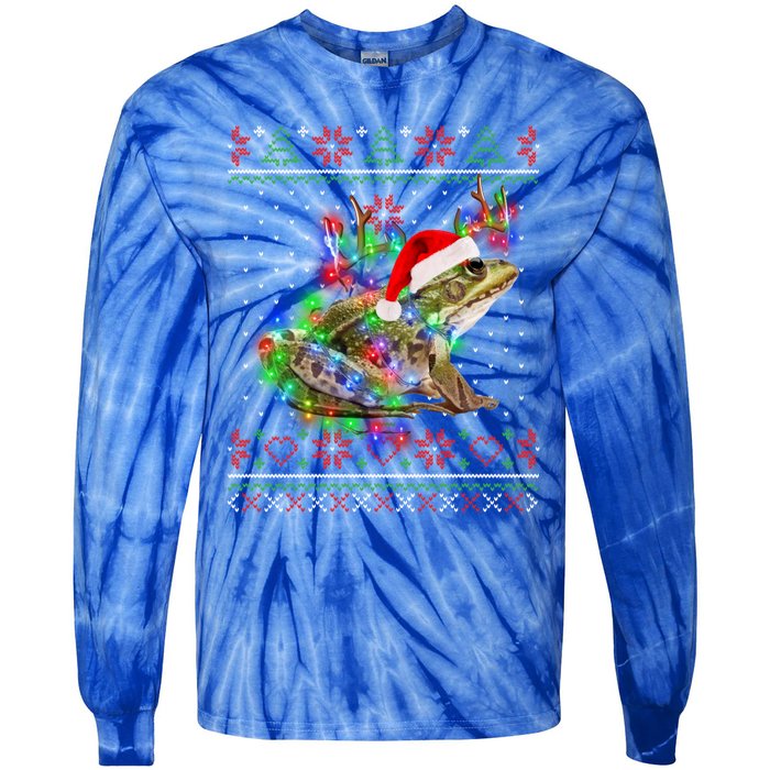 Frog Animal Ugly Sweater Christmas Puppy Animal Lover Funny Gift Tie-Dye Long Sleeve Shirt