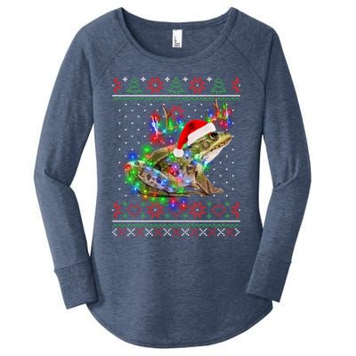 Frog Animal Ugly Sweater Christmas Puppy Animal Lover Funny Gift Women's Perfect Tri Tunic Long Sleeve Shirt