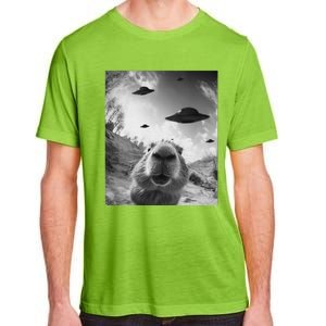 Funny Alien Ufo Graphiccapybara Selfie With Ufos Weird Adult ChromaSoft Performance T-Shirt