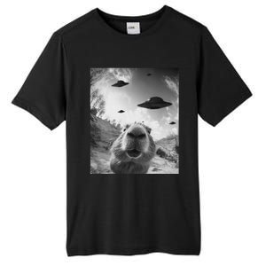 Funny Alien Ufo Graphiccapybara Selfie With Ufos Weird Tall Fusion ChromaSoft Performance T-Shirt