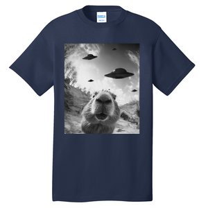 Funny Alien Ufo Graphiccapybara Selfie With Ufos Weird Tall T-Shirt