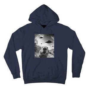 Funny Alien Ufo Graphiccapybara Selfie With Ufos Weird Tall Hoodie