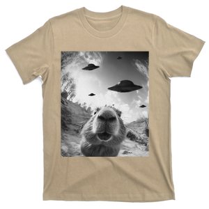 Funny Alien Ufo Graphiccapybara Selfie With Ufos Weird T-Shirt