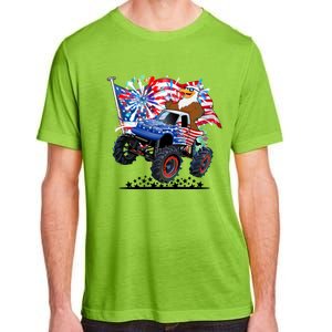 Funny American Usa Flag Eagle Monster Truck Adult ChromaSoft Performance T-Shirt