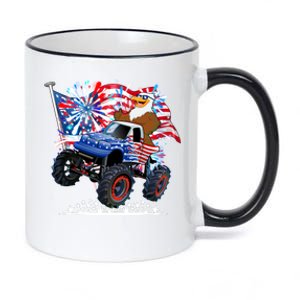 Funny American Usa Flag Eagle Monster Truck 11oz Black Color Changing Mug