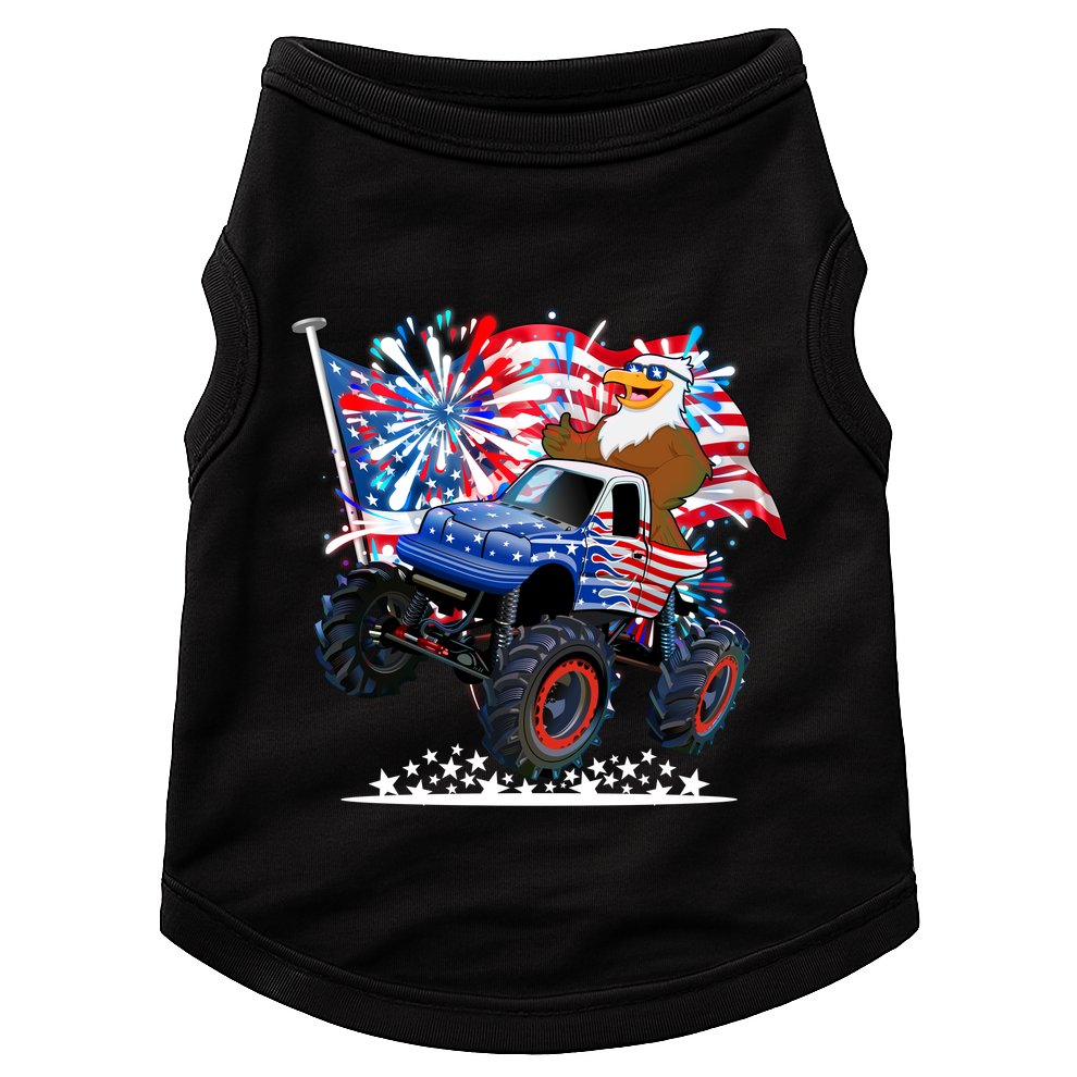 Funny American Usa Flag Eagle Monster Truck Doggie Tank