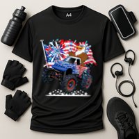 Funny American Usa Flag Eagle Monster Truck Performance Shirt
