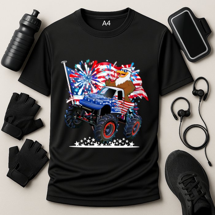 Funny American Usa Flag Eagle Monster Truck Performance Shirt