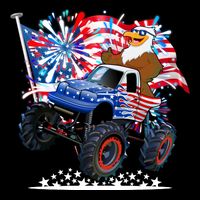 Funny American Usa Flag Eagle Monster Truck Performance Shirt
