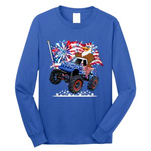 Funny American Usa Flag Eagle Monster Truck Long Sleeve Shirt