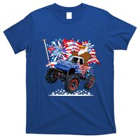 Funny American Usa Flag Eagle Monster Truck T-Shirt