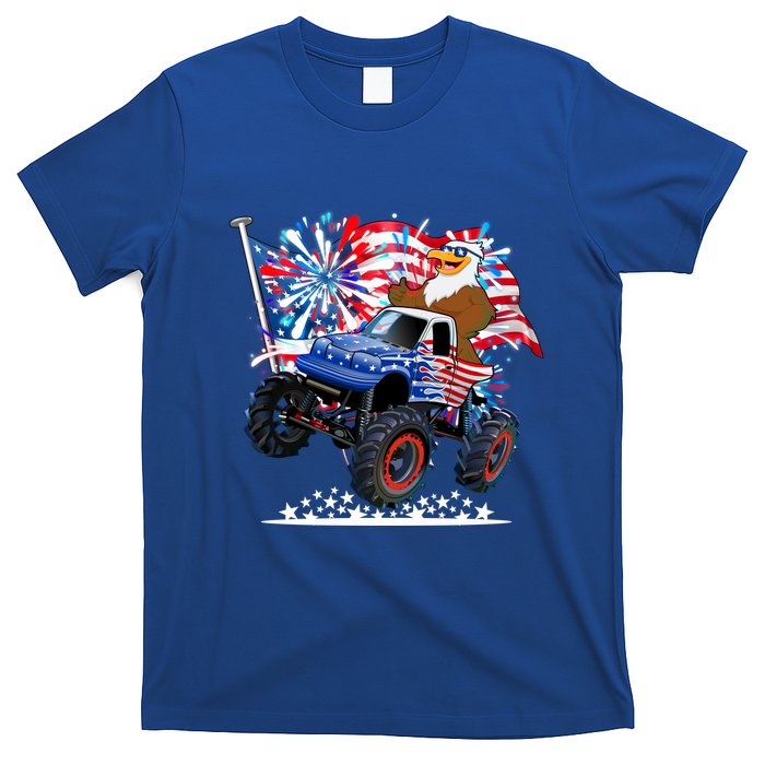 Funny American Usa Flag Eagle Monster Truck T-Shirt