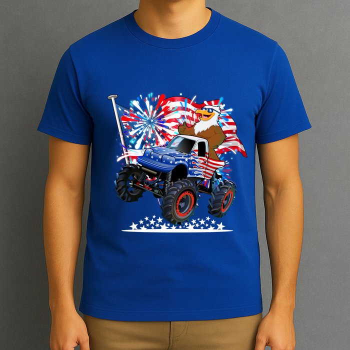 Funny American Usa Flag Eagle Monster Truck T-Shirt