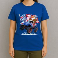 Funny American Usa Flag Eagle Monster Truck T-Shirt