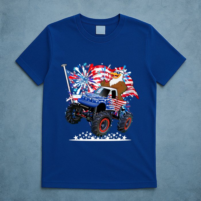 Funny American Usa Flag Eagle Monster Truck T-Shirt