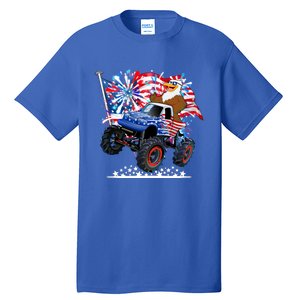 Funny American Usa Flag Eagle Monster Truck Tall T-Shirt