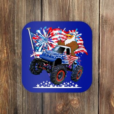 Funny American Usa Flag Eagle Monster Truck Coaster