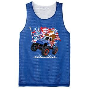 Funny American Usa Flag Eagle Monster Truck Mesh Reversible Basketball Jersey Tank