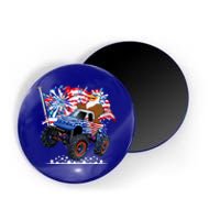 Funny American Usa Flag Eagle Monster Truck Magnet