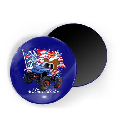 Funny American Usa Flag Eagle Monster Truck Magnet