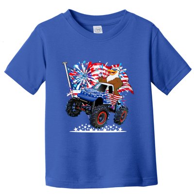 Funny American Usa Flag Eagle Monster Truck Toddler T-Shirt