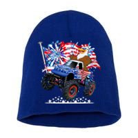 Funny American Usa Flag Eagle Monster Truck Short Acrylic Beanie