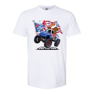 Funny American Usa Flag Eagle Monster Truck Softstyle CVC T-Shirt