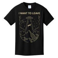 Funny Alien Ufo Extraterrestrial I Want O Leave Alien Lover Kids T-Shirt