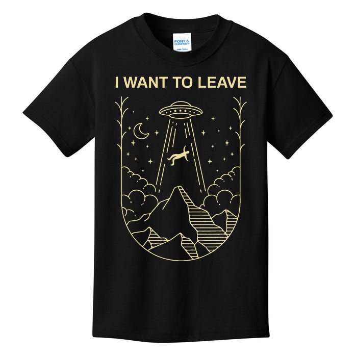 Funny Alien Ufo Extraterrestrial I Want O Leave Alien Lover Kids T-Shirt