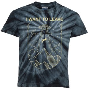 Funny Alien Ufo Extraterrestrial I Want O Leave Alien Lover Kids Tie-Dye T-Shirt