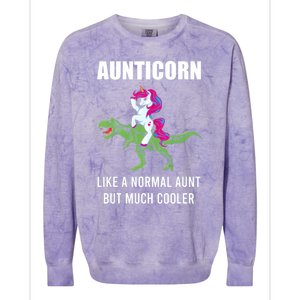 Funny Aunt Unicorn Aunticorn Crazy Aunt Gift Gift Colorblast Crewneck Sweatshirt