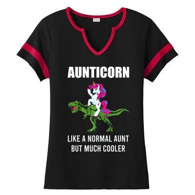 Funny Aunt Unicorn Aunticorn Crazy Aunt Gift Gift Ladies Halftime Notch Neck Tee