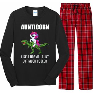 Funny Aunt Unicorn Aunticorn Crazy Aunt Gift Gift Long Sleeve Pajama Set