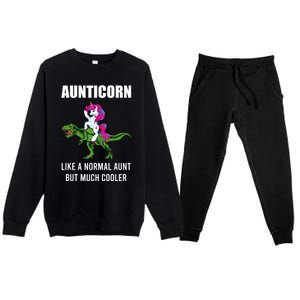 Funny Aunt Unicorn Aunticorn Crazy Aunt Gift Gift Premium Crewneck Sweatsuit Set