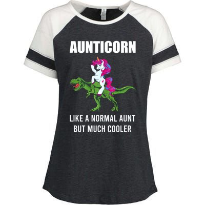 Funny Aunt Unicorn Aunticorn Crazy Aunt Gift Gift Enza Ladies Jersey Colorblock Tee