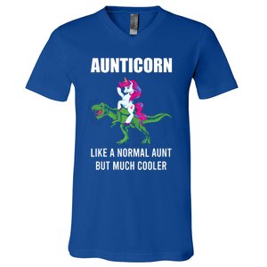 Funny Aunt Unicorn Aunticorn Crazy Aunt Gift Gift V-Neck T-Shirt