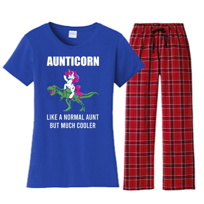 Funny Aunt Unicorn Aunticorn Crazy Aunt Gift Gift Women's Flannel Pajama Set