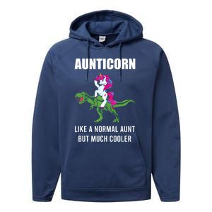 Funny Aunt Unicorn Aunticorn Crazy Aunt Gift Gift Performance Fleece Hoodie