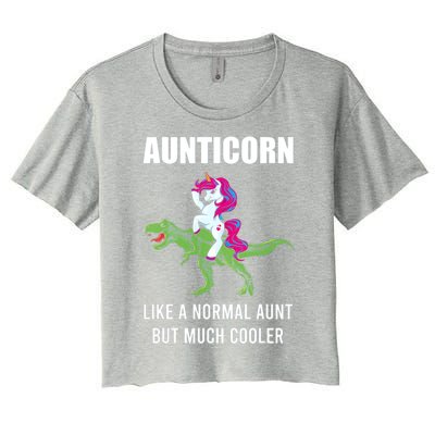 Funny Aunt Unicorn Aunticorn Crazy Aunt Gift Gift Women's Crop Top Tee