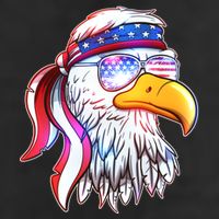 Funny American USA Flag Bandana Eagle 7 Panel Mesh Trucker Snapback Hat