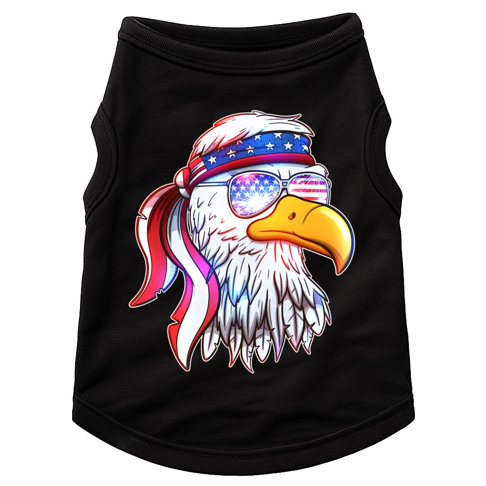 Funny American USA Flag Bandana Eagle Doggie Tank